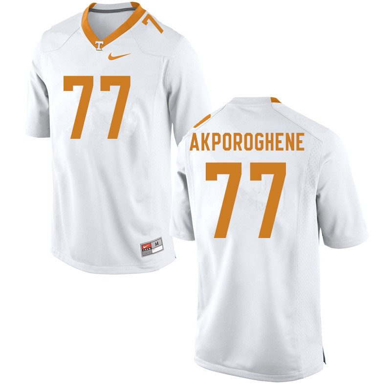Men #77 Chris Akporoghene Tennessee Volunteers College Football Jerseys Sale-White